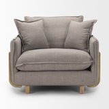 Roy II Flint Gray Upholstered and Brown Wood Frame Arm Chair by Mercana at Eve Furniture