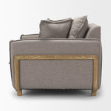 Roy II Flint Gray Upholstered and Brown Wood Frame Arm Chair by Mercana at Eve Furniture