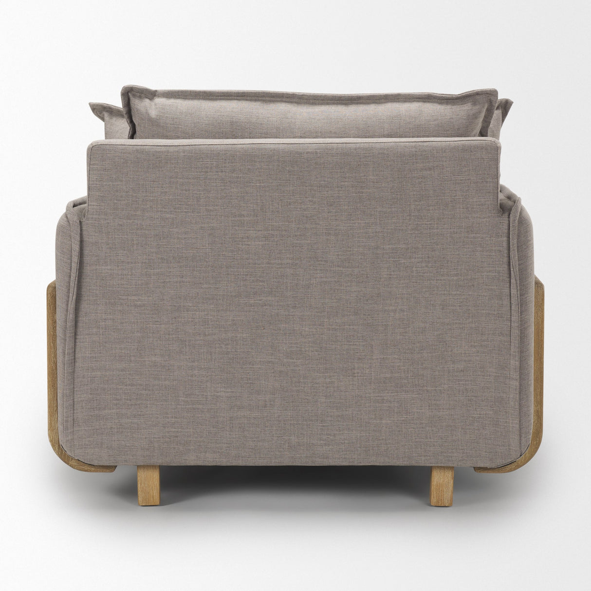 Roy II Flint Gray Upholstered and Brown Wood Frame Arm Chair by Mercana at Eve Furniture