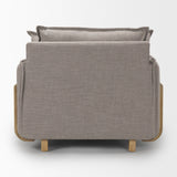 Roy II Flint Gray Upholstered and Brown Wood Frame Arm Chair by Mercana at Eve Furniture