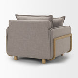 Roy II Flint Gray Upholstered and Brown Wood Frame Arm Chair by Mercana at Eve Furniture