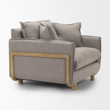 Roy II Flint Gray Upholstered and Brown Wood Frame Arm Chair by Mercana at Eve Furniture
