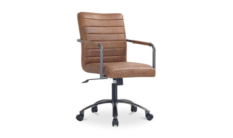 Roy Office Chair Open Road Brown Leather by Moe's Home at Eve Furniture