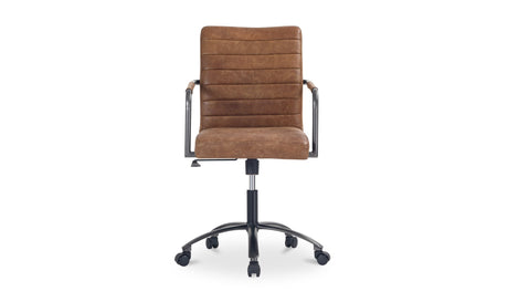 Roy Office Chair Open Road Brown Leather by Moe's Home at Eve Furniture