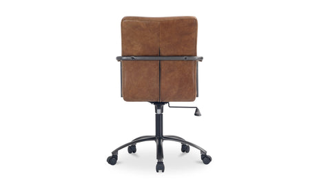 Roy Office Chair Open Road Brown Leather by Moe's Home at Eve Furniture