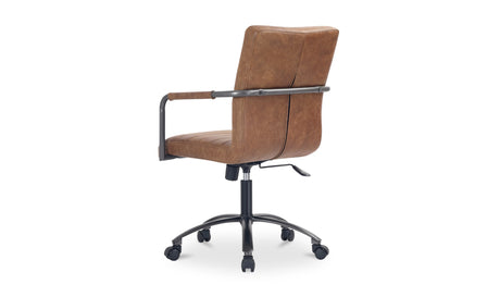 Roy Office Chair Open Road Brown Leather by Moe's Home at Eve Furniture
