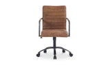 Roy Office Chair Open Road Brown Leather by Moe's Home at Eve Furniture