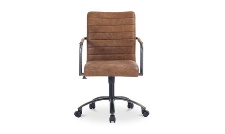 Roy Office Chair Open Road Brown Leather by Moe's Home at Eve Furniture