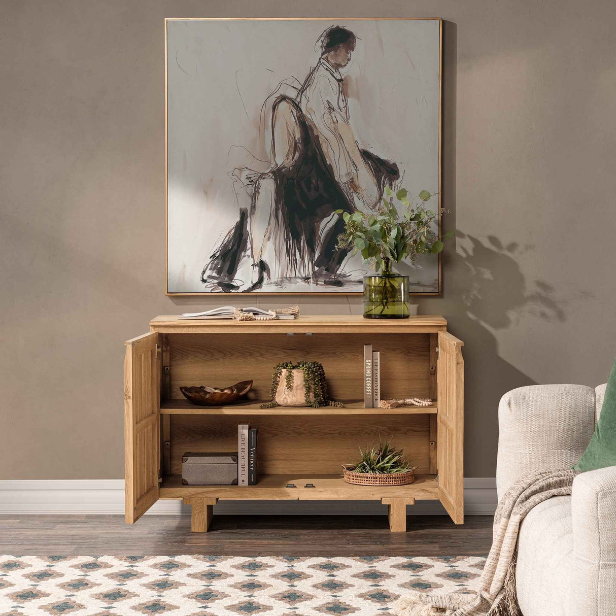 Roya Natural 2 Door Cabinet by Classic Home at Eve Furniture