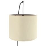 Royal 3-Arm Metal Arc Floor Lamp, Oil Rubbed Bonze with Linen Shade, 4 way Rotary Switch by Ashcroft Furniture at Eve Furniture