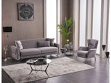 Royal 3-pieces (Sofa & Loveseat & Chair) Livingroom Set in Light Grey by Furnia at Eve Furniture