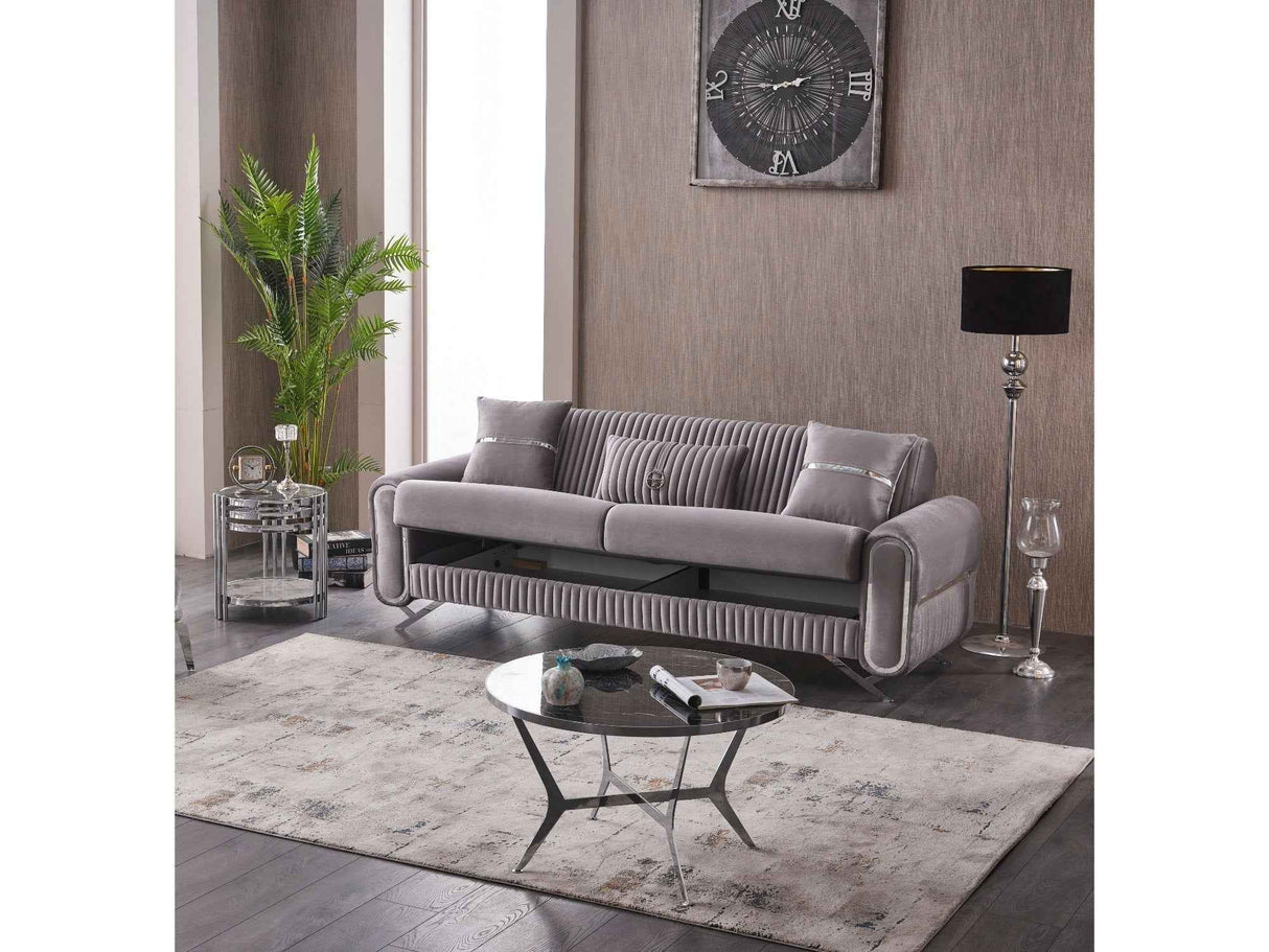 Royal 3-pieces (Sofa & Loveseat & Chair) Livingroom Set in Light Grey by Furnia at Eve Furniture
