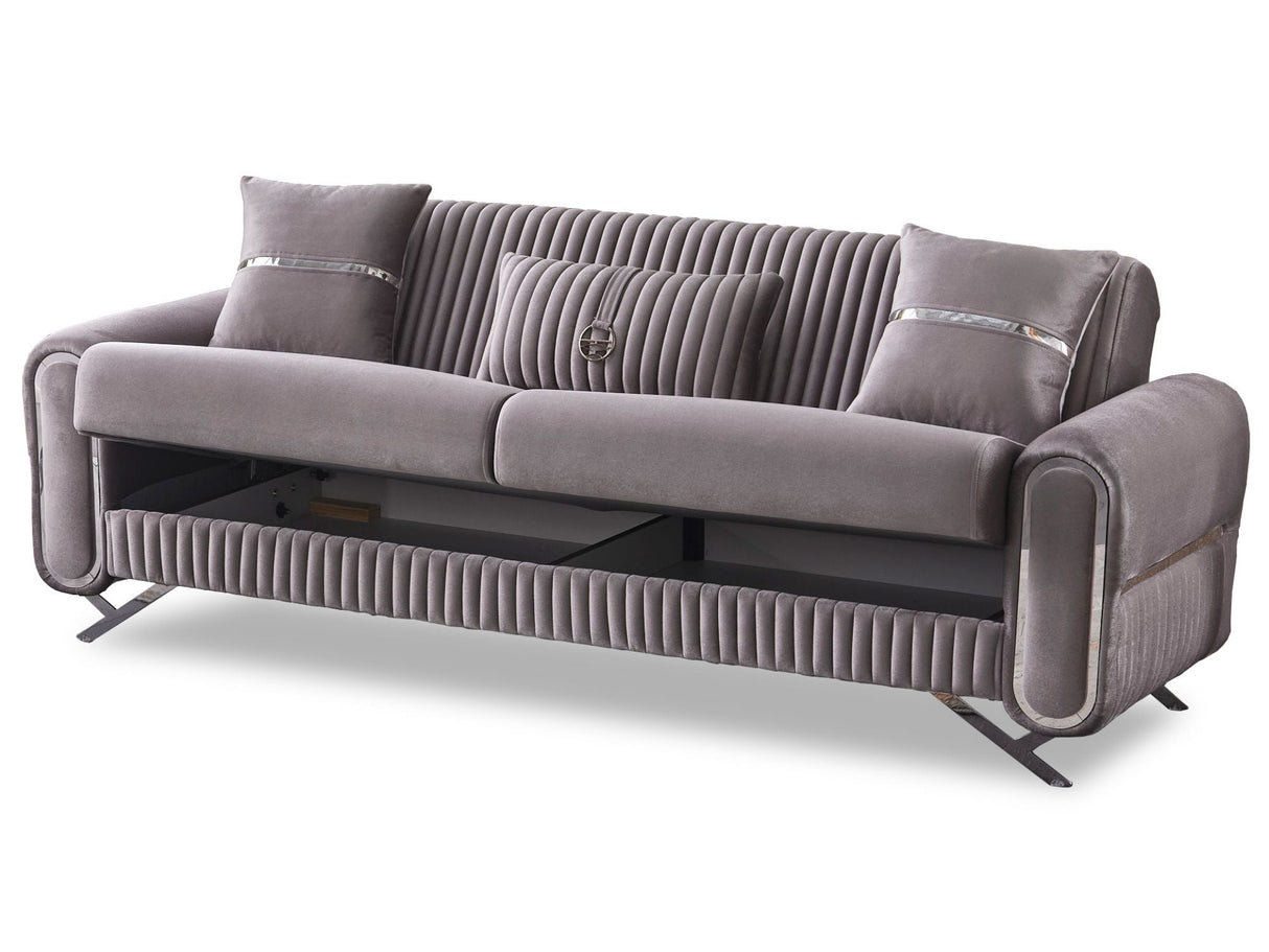 Royal 3-pieces (Sofa & Loveseat & Chair) Livingroom Set in Light Grey by Furnia at Eve Furniture