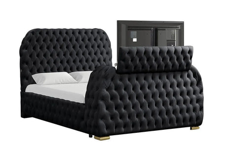 Royal Black Queen Platform Bed by New Era Innovations at Eve Furniture