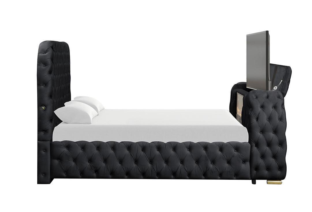 Royal Black King Platform Bed by New Era Innovations at Eve Furniture
