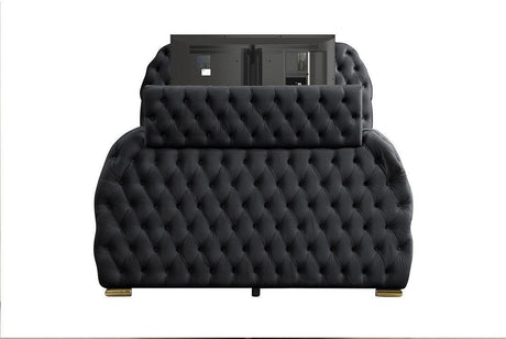 Royal Black Queen Platform Bed by New Era Innovations at Eve Furniture