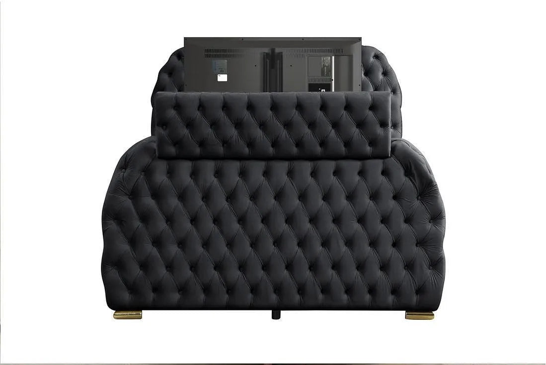 Royal Black Queen Platform Bed by New Era Innovations at Eve Furniture