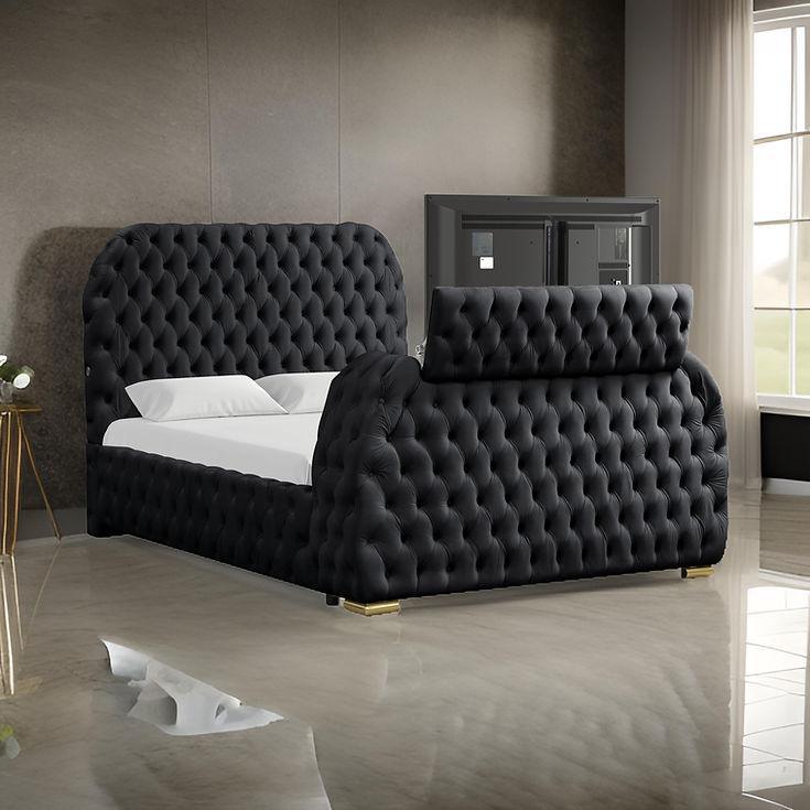 Royal Black Queen Platform Bed by New Era Innovations at Eve Furniture