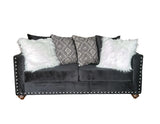 Royal Black Velvet Sofa & Loveseat by New Era Innovations at Eve Furniture