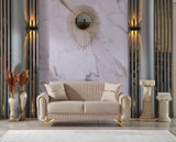 Royal Convertible Loveseat Beige by Furnia at Eve Furniture