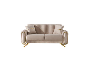 Royal Convertible Loveseat Beige by Furnia at Eve Furniture