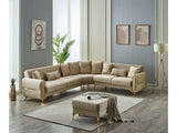 Royal Convertible Sectional Sofa Beige by Furnia at Eve Furniture