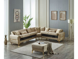 Royal Convertible Sectional Sofa Beige by Furnia at Eve Furniture
