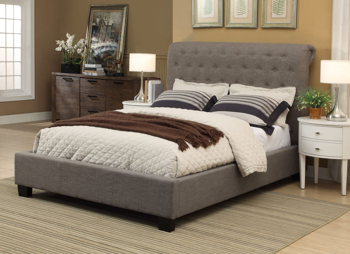 Royal Dolphin Linen California King Tufted Platform Bed