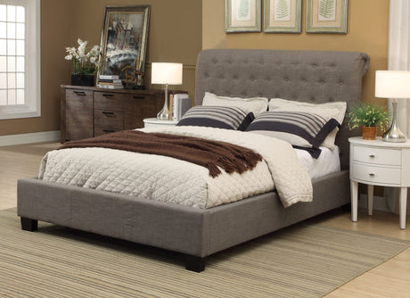 Royal Dolphin Linen California King Tufted Platform Storage Bed by Modus Furniture at Eve Furniture