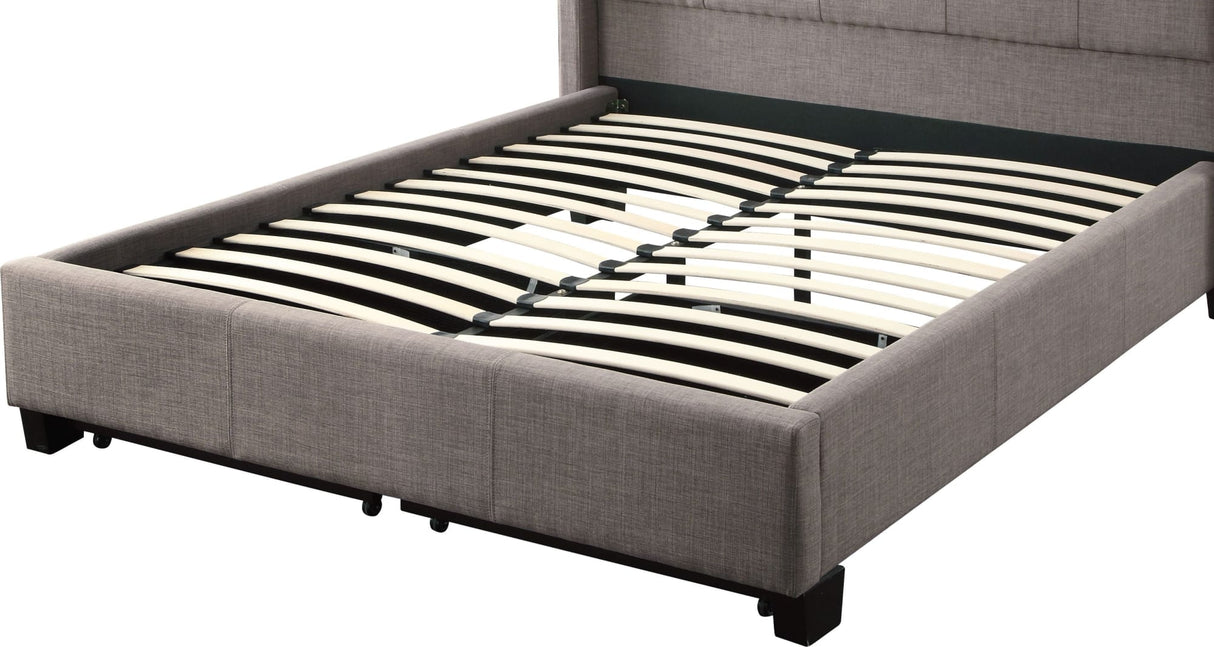 Royal Dolphin Linen California King Tufted Platform Storage Bed