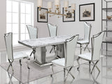 Royal Elegance Silver/White Dining Chairs Set of 2 by Happy Homes at Eve Furniture
