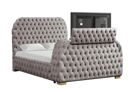 Royal Grey Queen Platform Bed by New Era Innovations at Eve Furniture