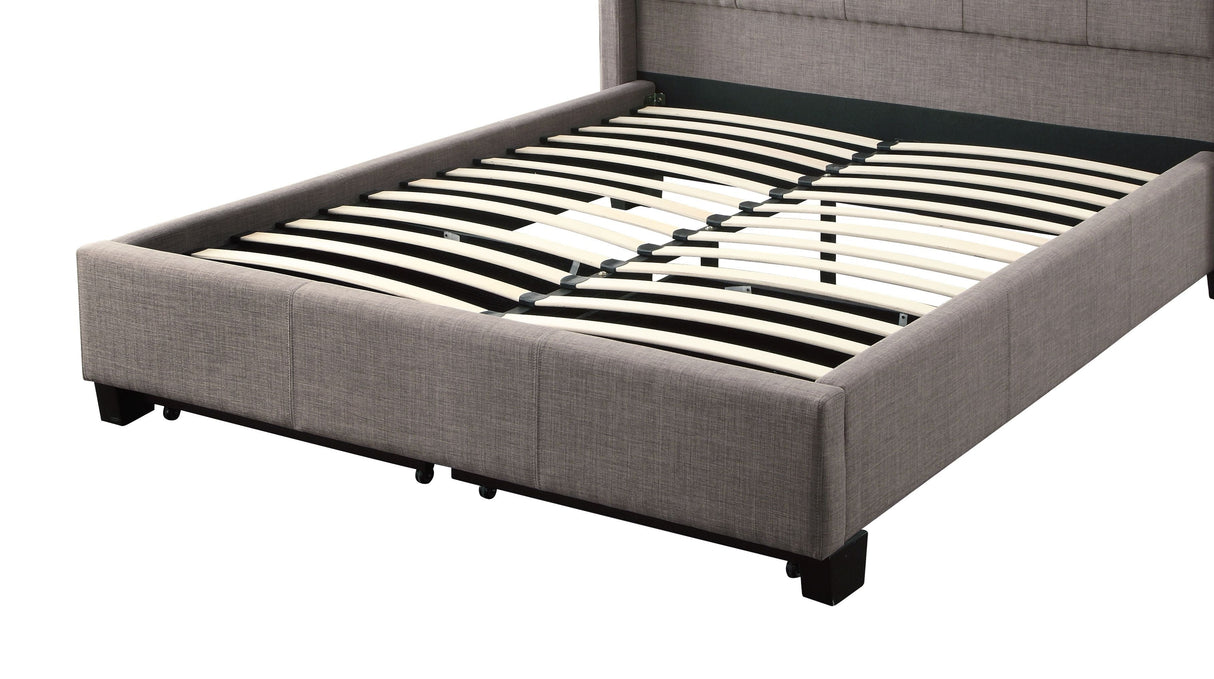 Royal Tufted Footboard Storage Bed in Dolphin Linen by Modus Furniture at Eve Furniture