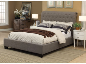Royal Tufted Footboard Storage Bed in Dolphin Linen by Modus Furniture at Eve Furniture