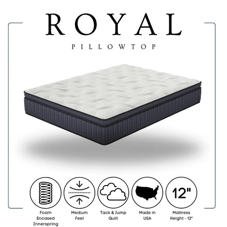 Royal Ultra Plush 12" Hybrid King Mattress by Happy Homes at Eve Furniture