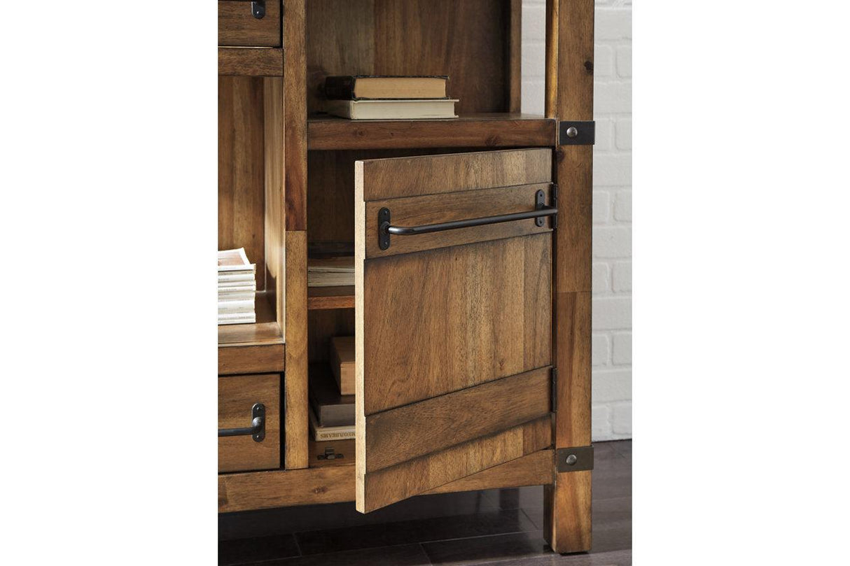Roybeck Light Brown/Bronze Accent Cabinet by Ashley at Eve Furniture