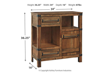 Roybeck Light Brown/Bronze Accent Cabinet by Ashley at Eve Furniture