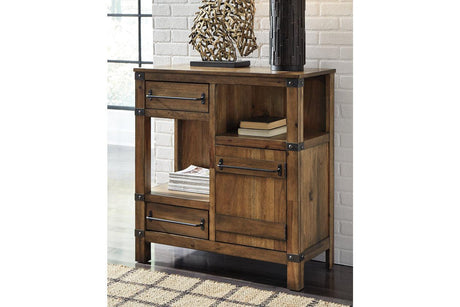 Roybeck Light Brown/Bronze Accent Cabinet by Ashley at Eve Furniture