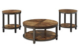 Roybeck Light Brown/Bronze Table by Ashley at Eve Furniture