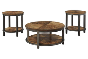 Roybeck Light Brown/Bronze Table by Ashley at Eve Furniture