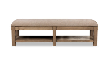 Roycroft Butternut/Harvest Wood Wood/Upholstered Bench by Modus Furniture at Eve Furniture