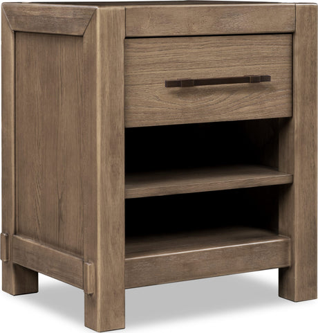 Roycroft Harvest Wood 1 Drawer Nightstand by Modus Furniture at Eve Furniture