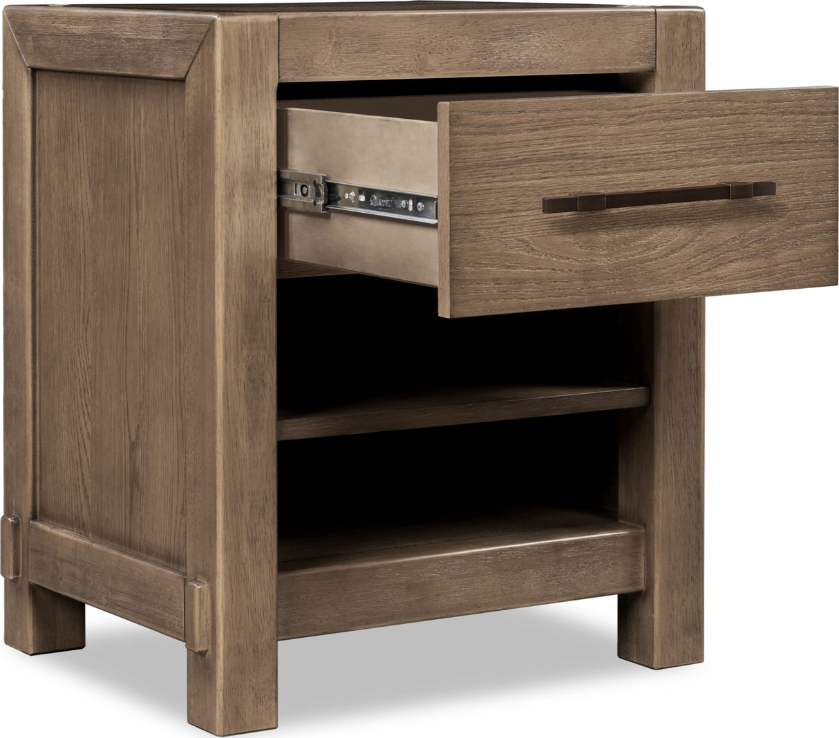 Roycroft Harvest Wood 1 Drawer Nightstand by Modus Furniture at Eve Furniture