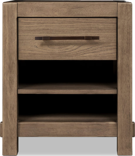 Roycroft Harvest Wood 1 Drawer Nightstand by Modus Furniture at Eve Furniture