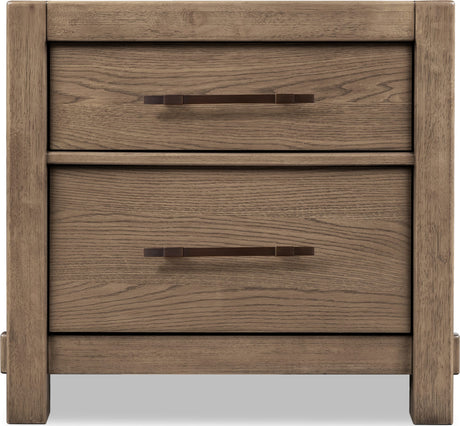 Roycroft Harvest Wood 2 Drawer Nightstand by Modus Furniture at Eve Furniture
