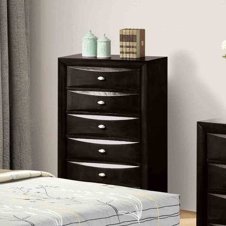 Zosimo Black 5-Piece Queen Bedroom Set by Furniture of America at Eve Furniture