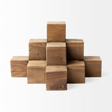 Rubik 15L x 10W Natural Wooden Cube Display Object by Mercana at Eve Furniture