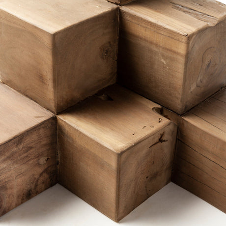 Rubik Natural Wooden Cube Display Object by Mercana at Eve Furniture