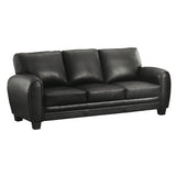 Rubin Black Faux Leather Sofa by Homelegance at Eve Furniture