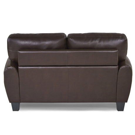 Rubin Dark Brown Faux Leather Loveseat by Homelegance at Eve Furniture